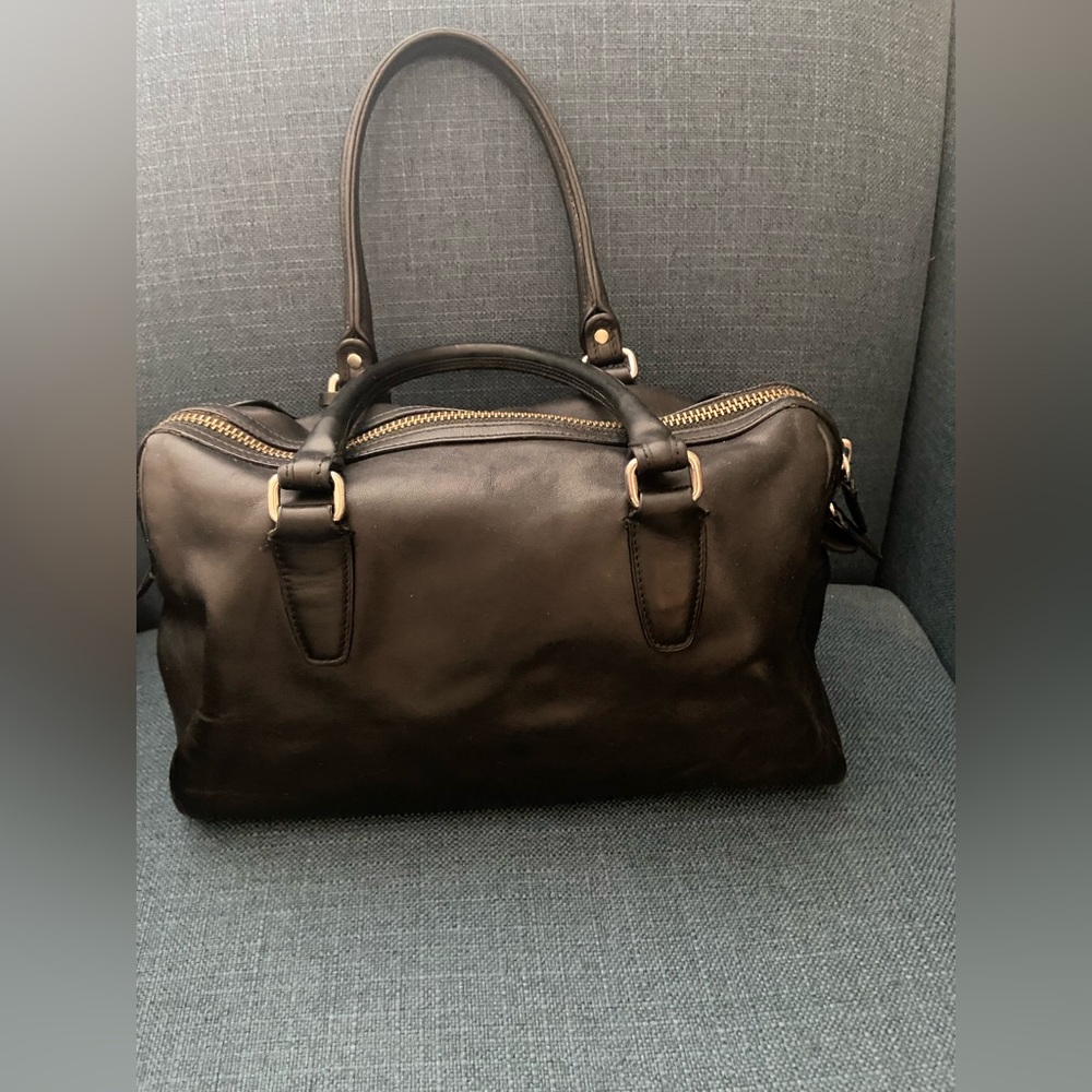 Coach Black Leather Handbag Satchel Silver Hardware - Picture 3 of 16